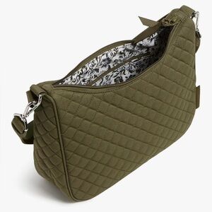 Vera Bradley Frannie Crescent Crossbody in Climbing Ivy Green
